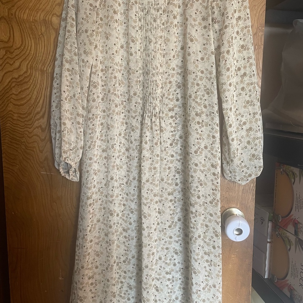 Christy Dawn Cream and Brown Floral Dress